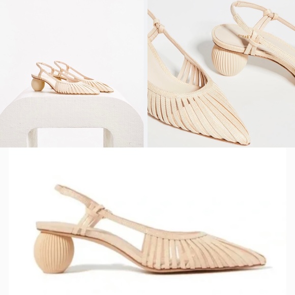cult gaia Shoes - Cult Gaia Alia Cream Slingback Sandals | 41